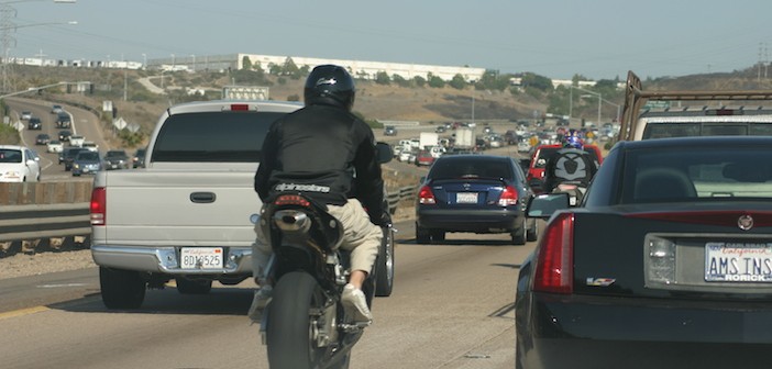 Motorcycle lane splitting is legal in california