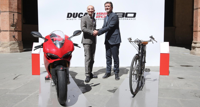 Claudio Domenicali, Ducati Motor Holding CEO (left) and Bologna Mayor 