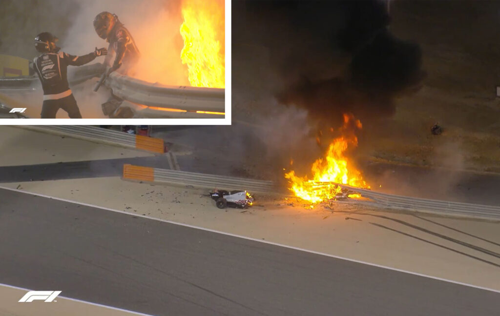 Grosjean fireball crash, Formula 1