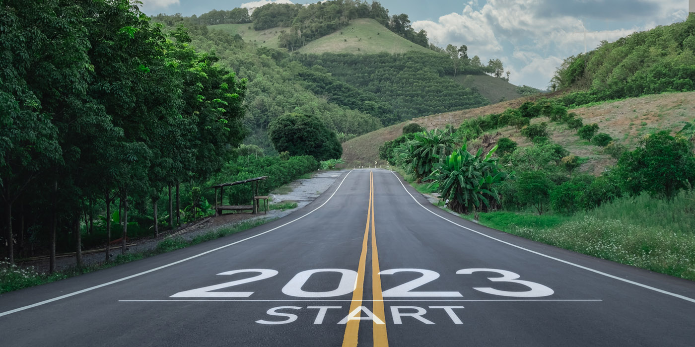 2023, new year, road