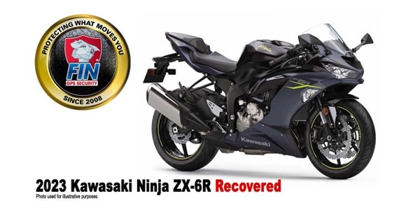FIN GPS Recovers 2023 KAWASAKI Ninja ZX-6R Motorcycle