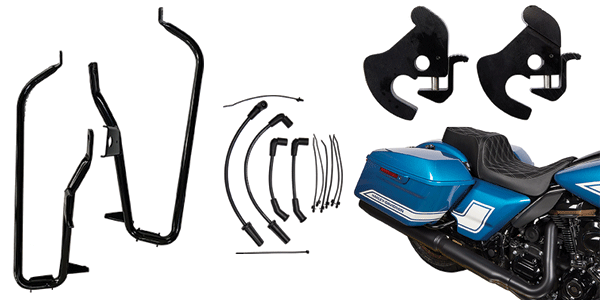 seat, saddleback brackets, spark plug wires, detachable latch kit